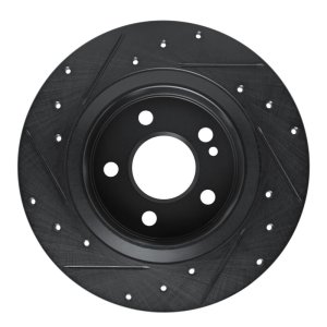 Mercedes-Benz A200 Brake Rotor (1) - Rear Right - R1 Concepts - Drilled & Slotted - Black - `19-`26 Mercedes-Benz A200 Brake Rotor (1) - Rear Right - R1 Concepts - Drilled & Slotted - Black - `19-`26